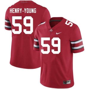 NCAA Ohio State Buckeyes Men's #59 Darrion Henry-Young Scarlet Nike Football College Jersey WAH4545XI